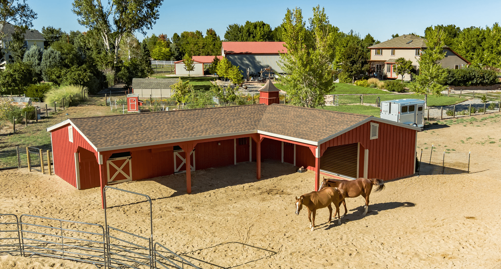 L Shaped Horse Barn