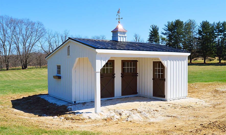 2 stall shed barn combo