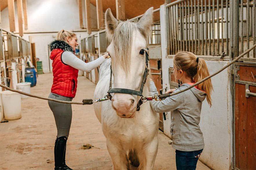 Mother and Daughter with Horse