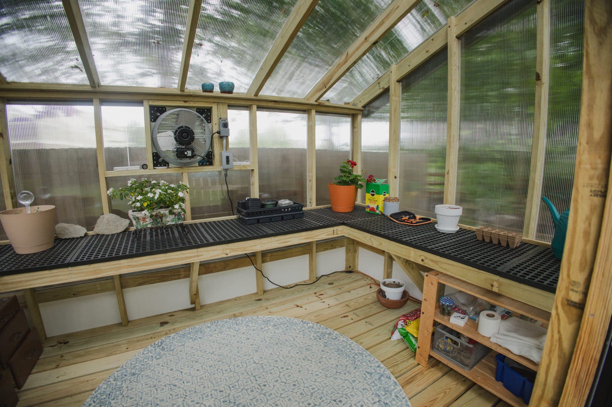Interior Lean-to Greenhouse