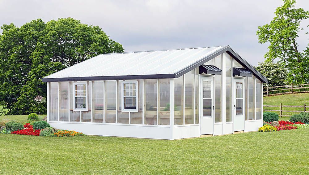 Double Wide Green House White