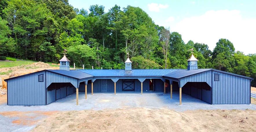 Horse Barn with Overhang 