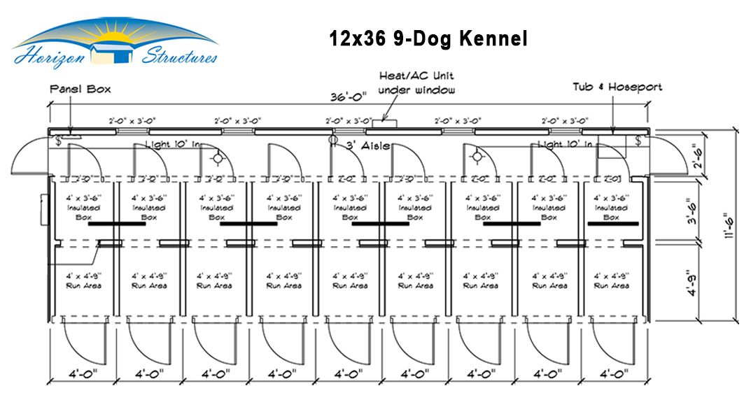 12x36 Commercial Kennel