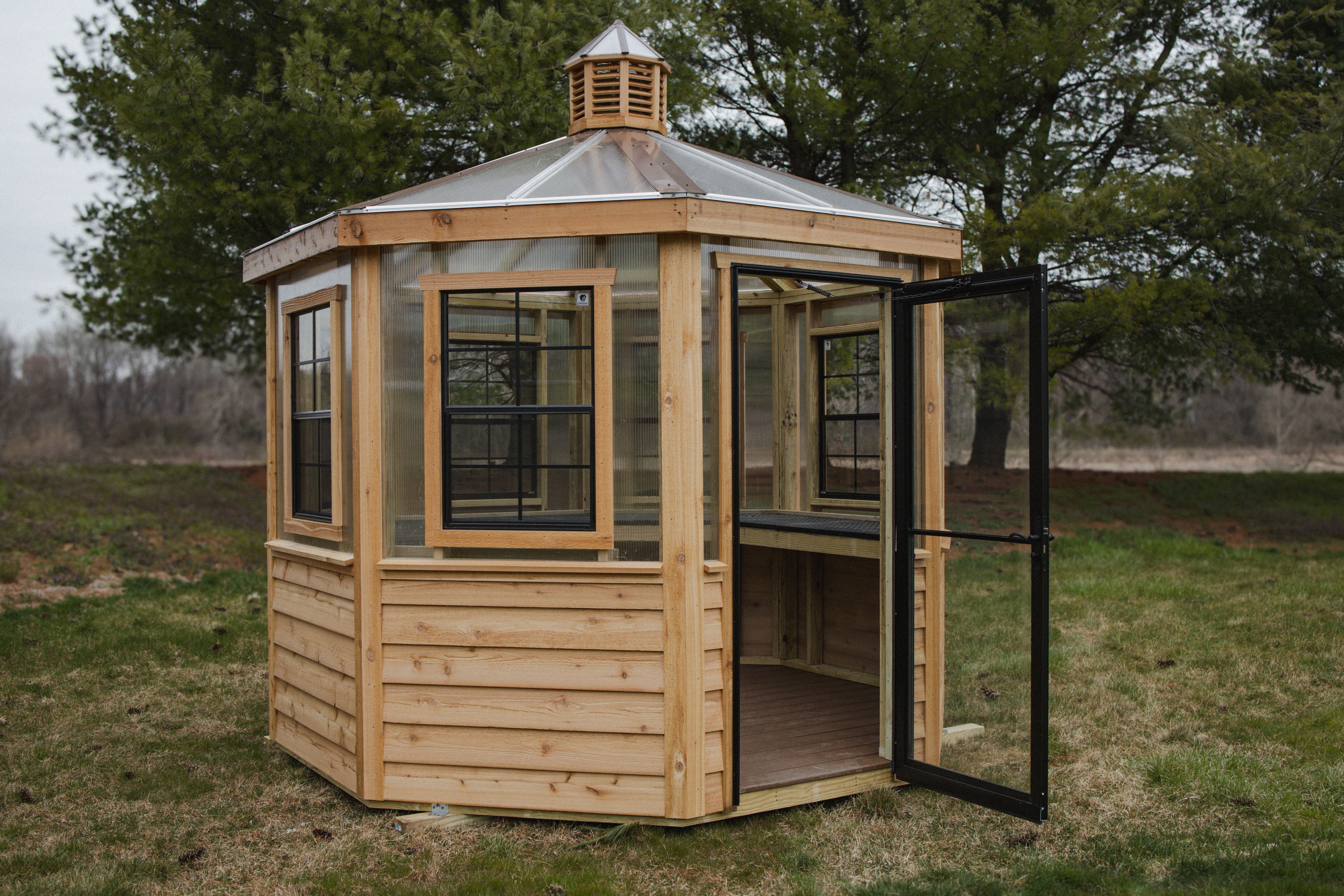 Octagon Cedar Greenhouse