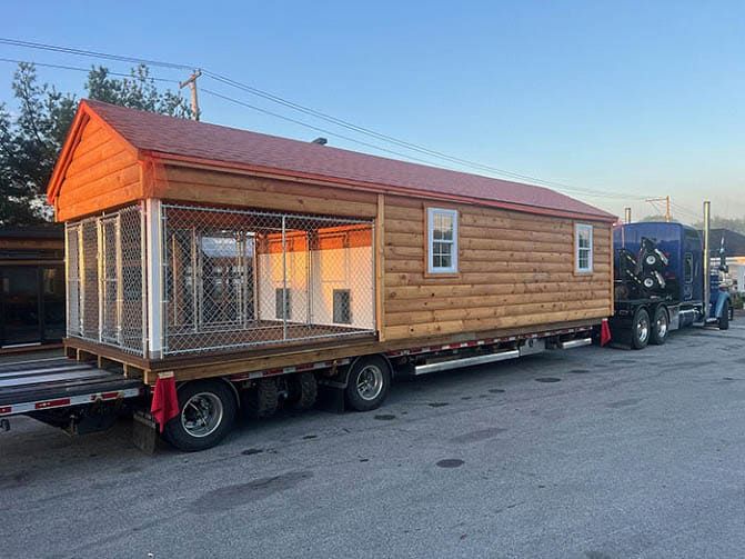 Dog Kennel on Tractor Trailer 