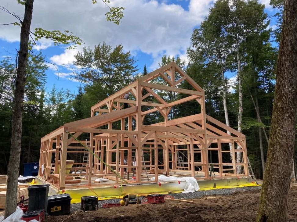 Timber Frame of Monitor Style Barn